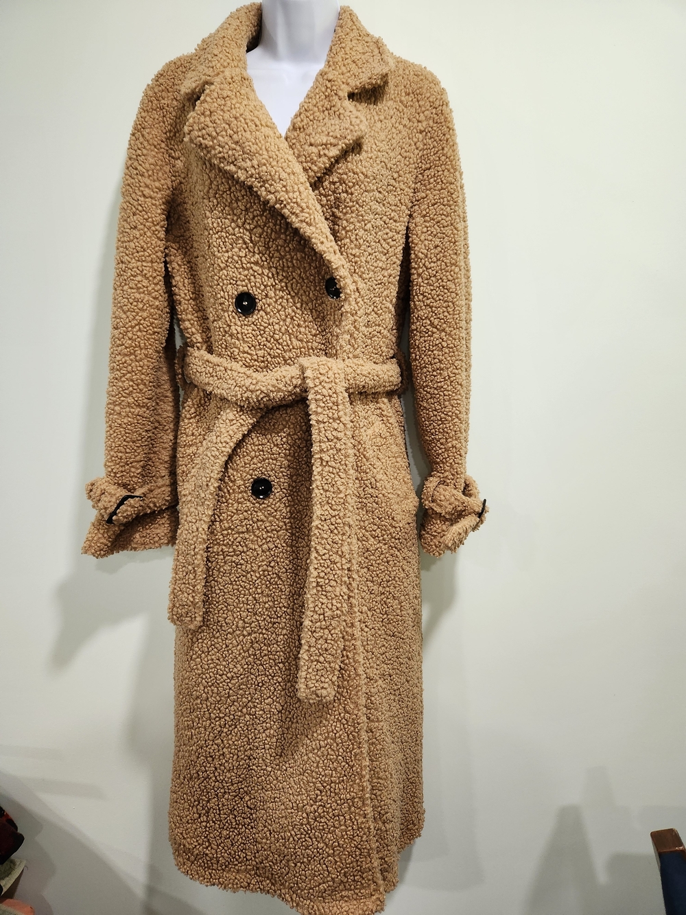 Windsor Camel Teddy Long Belted Coat